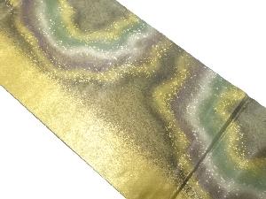 引箔　流水模様織り出し　袋帯